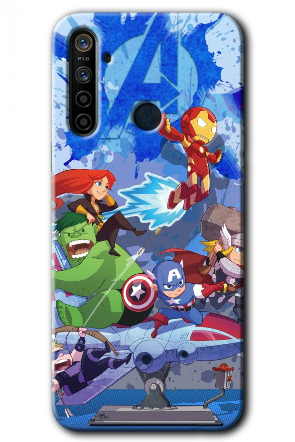 Realme 6i Kılıf HD Desen Baskılı Arka Kapak - Avengers Cartoon