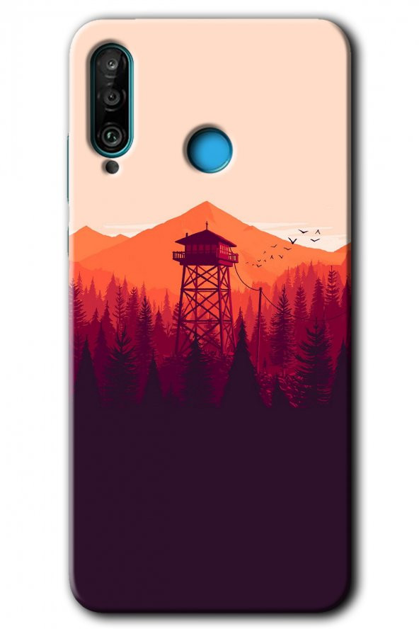 Huawei P30 Lite Kılıf HD Desen Baskılı Arka Kapak - Gözlem Kulesi