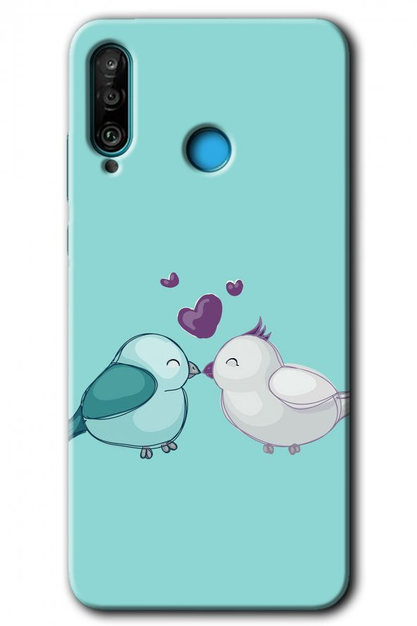 Huawei P30 Lite Kılıf HD Desen Baskılı Arka Kapak - Mutlu Kuşlar