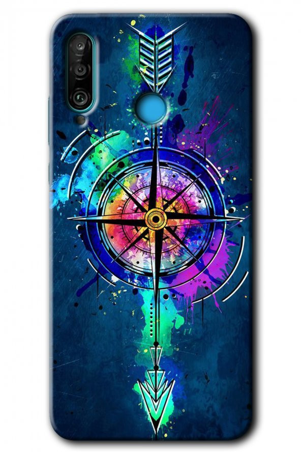 Huawei P30 Lite Kılıf HD Desen Baskılı Arka Kapak - Gizemli Pusula