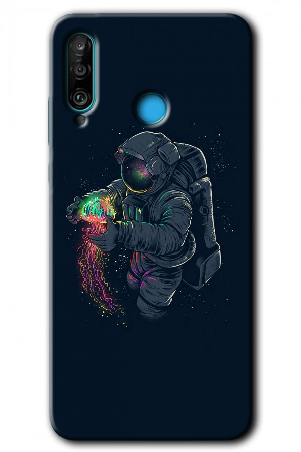 Huawei P30 Lite Kılıf HD Desen Baskılı Arka Kapak - Astronot Kıyafeti