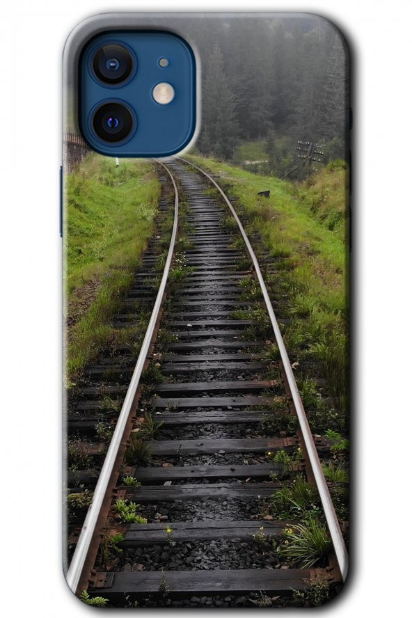 iPhone 12 Mini Kılıf HD Desen Baskılı Arka Kapak - Tren Yolu - 1