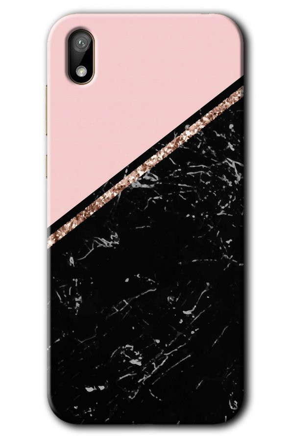 Huawei Y5 2019 Kılıf HD Desen Baskılı Arka Kapak - Yarım Mermer - 1