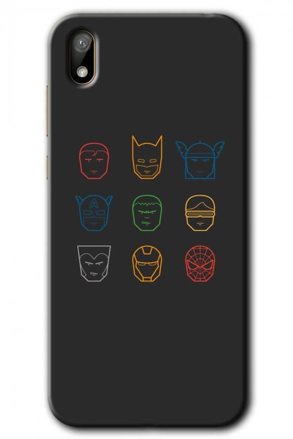 Huawei Y5 2019 Kılıf HD Desen Baskılı Arka Kapak - Avengers Minimalism