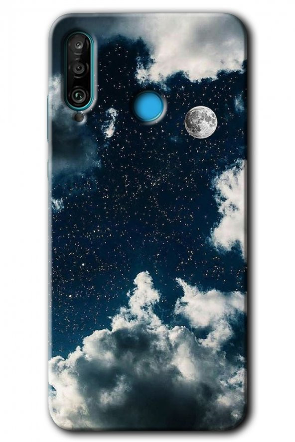 Huawei P30 Lite Kılıf HD Desen Baskılı Arka Kapak - Gece Gökyüzü
