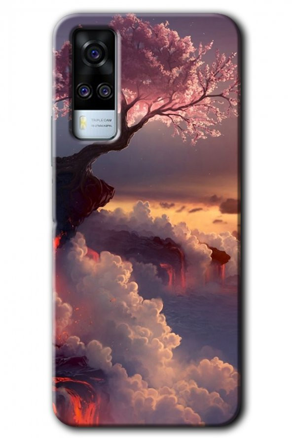 Vivo Y51 Kılıf HD Desen Baskılı Arka Kapak - Uçurumdaki Hayat - 1