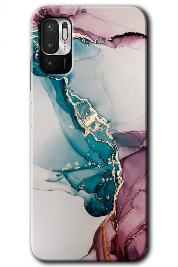 Redmi Note 10 5G Kılıf HD Desen Baskılı Arka Kapak - Liquid Mermer