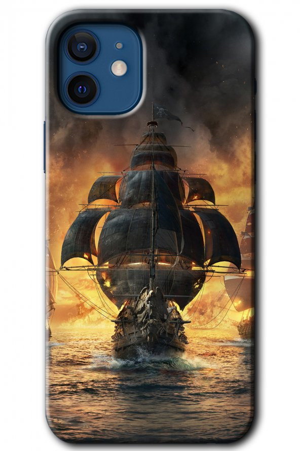 iPhone 12 Mini Kılıf HD Desen Baskılı Arka Kapak - Siyah İnci - 1