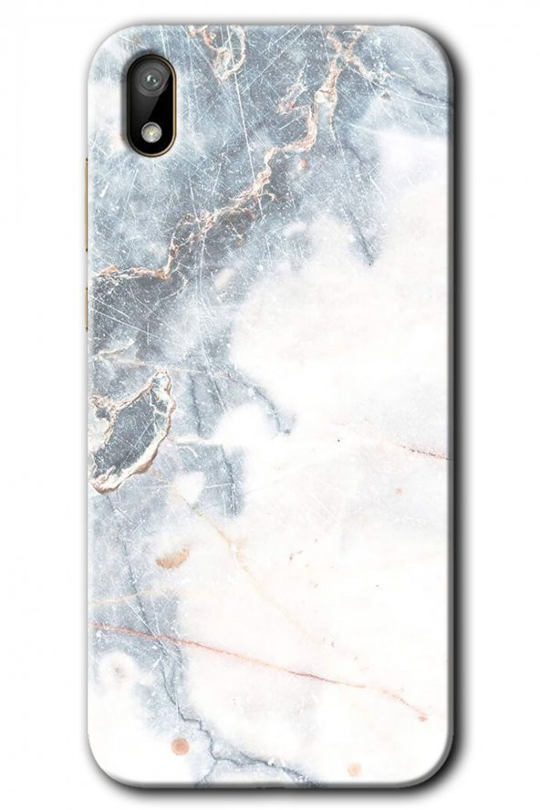 Huawei Y5 2019 Kılıf HD Desen Baskılı Arka Kapak - White Marble - 1