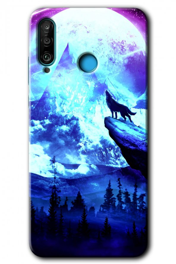 Huawei P30 Lite Kılıf HD Desen Baskılı Arka Kapak - Mega Kurt