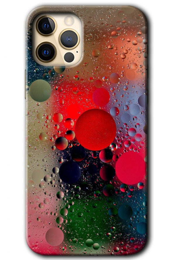 iPhone 12 Pro Max Kılıf HD Desen Baskılı Arka Kapak - Wet Bubbles