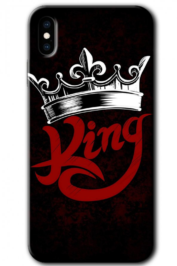 iPhone Xs Kılıf HD Desen Baskılı Arka Kapak - King - 1