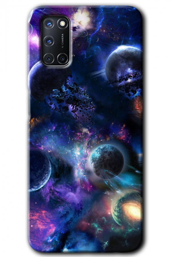 Oppo A52 Kılıf HD Desen Baskılı Arka Kapak - Gezegen Karışımı