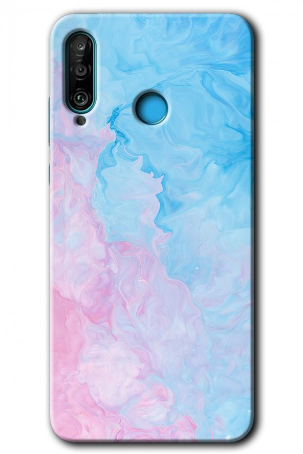 Huawei P30 Lite Kılıf HD Desen Baskılı Arka Kapak - Blue Art
