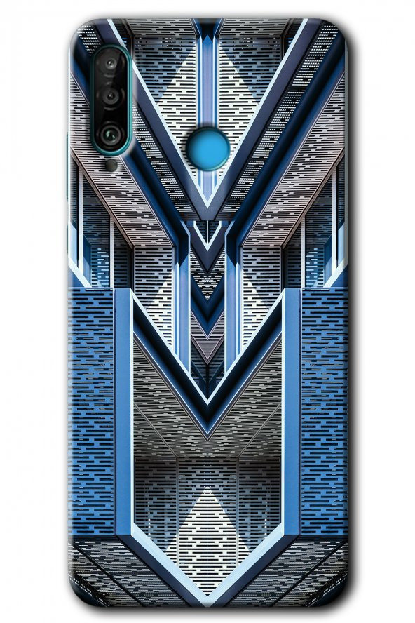 Huawei P30 Lite Kılıf HD Desen Baskılı Arka Kapak - Retro Building