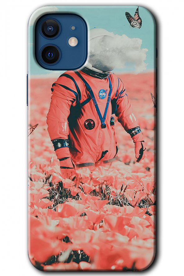 iPhone 12 Mini Kılıf HD Desen Baskılı Arka Kapak - Uzay Bahçesi - 1