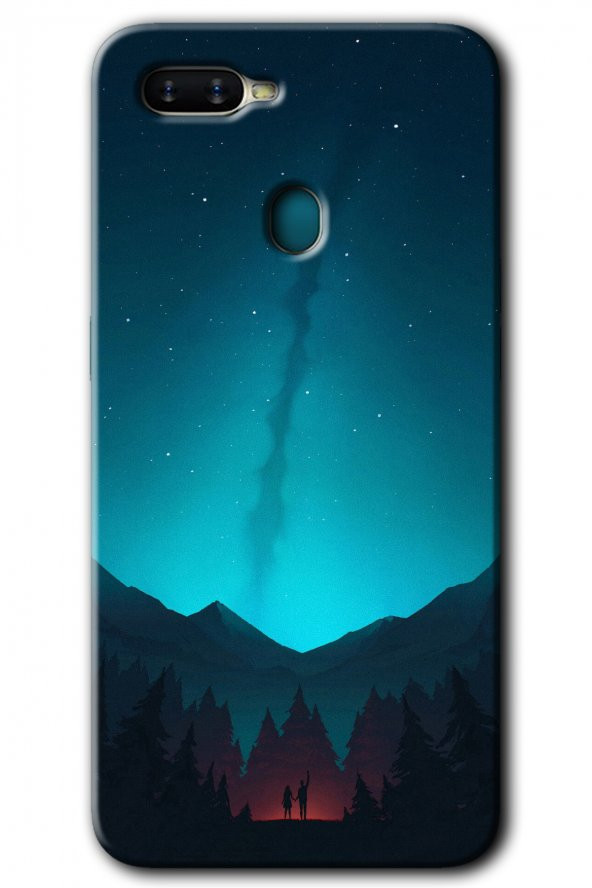 Oppo A12 Kılıf HD Desen Baskılı Arka Kapak - Night Fores Mount