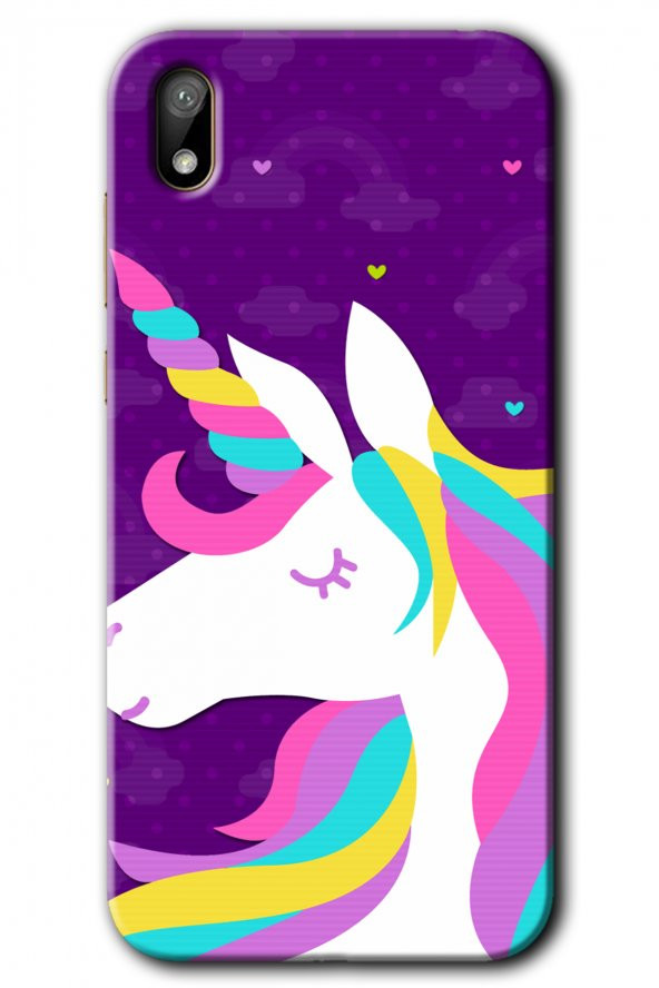 Huawei Y5 2019 Kılıf HD Desen Baskılı Arka Kapak - Unicorn Sleep - 1