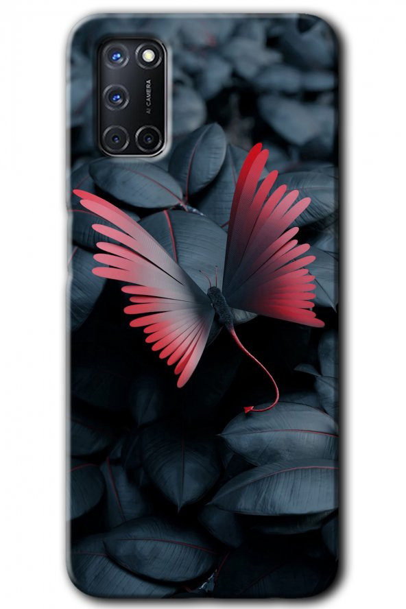 Oppo A52 Kılıf HD Desen Baskılı Arka Kapak - Dark Butterfly