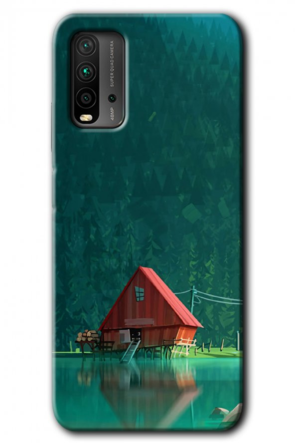 Poco M3 Kılıf HD Desen Baskılı Arka Kapak - House In Woods