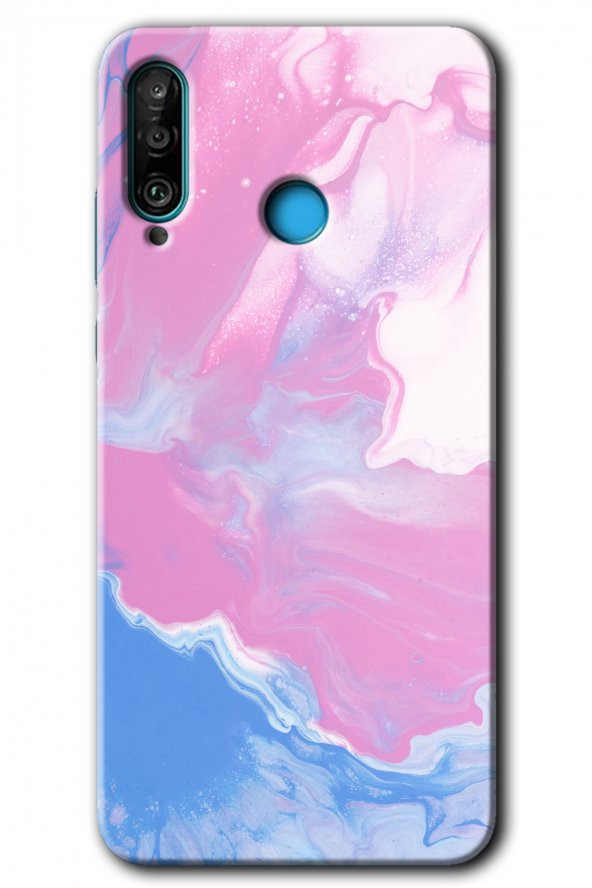 Huawei P30 Lite Kılıf HD Desen Baskılı Arka Kapak - Liquid Lekeler Art