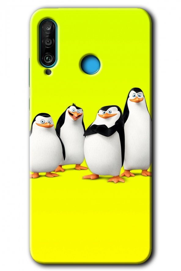 Huawei P30 Lite Kılıf HD Desen Baskılı Arka Kapak - Penguenler