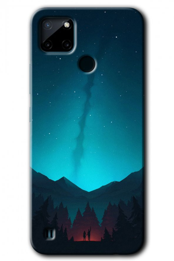 Realme C21 Kılıf HD Desen Baskılı Arka Kapak - Night Fores Mount