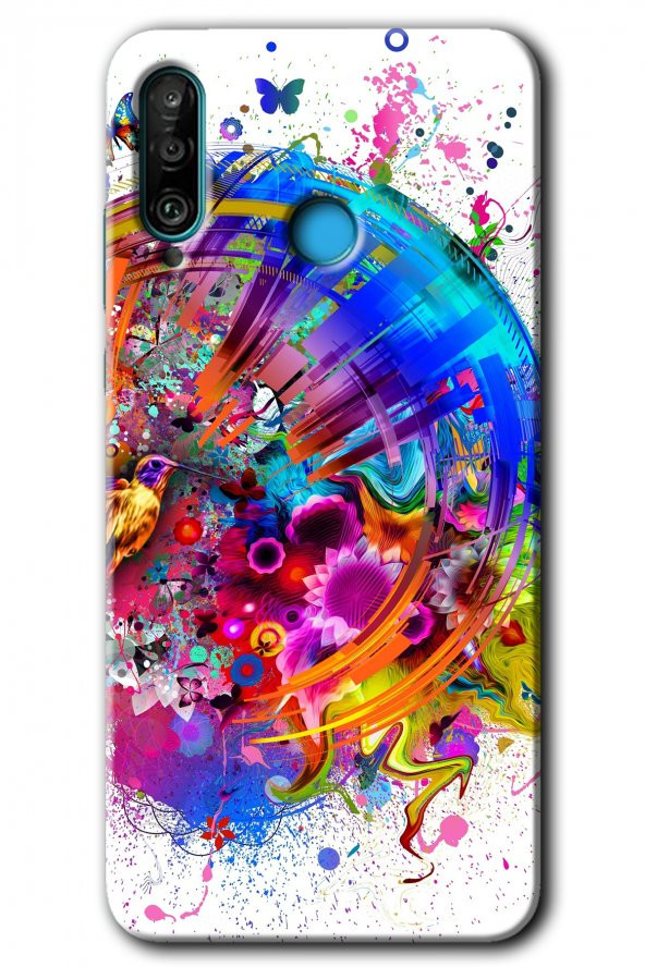 Huawei P30 Lite Kılıf HD Desen Baskılı Arka Kapak - 4K Clock