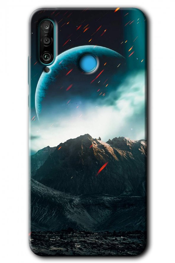 Huawei P30 Lite Kılıf HD Desen Baskılı Arka Kapak - Uzay Gökyüzü