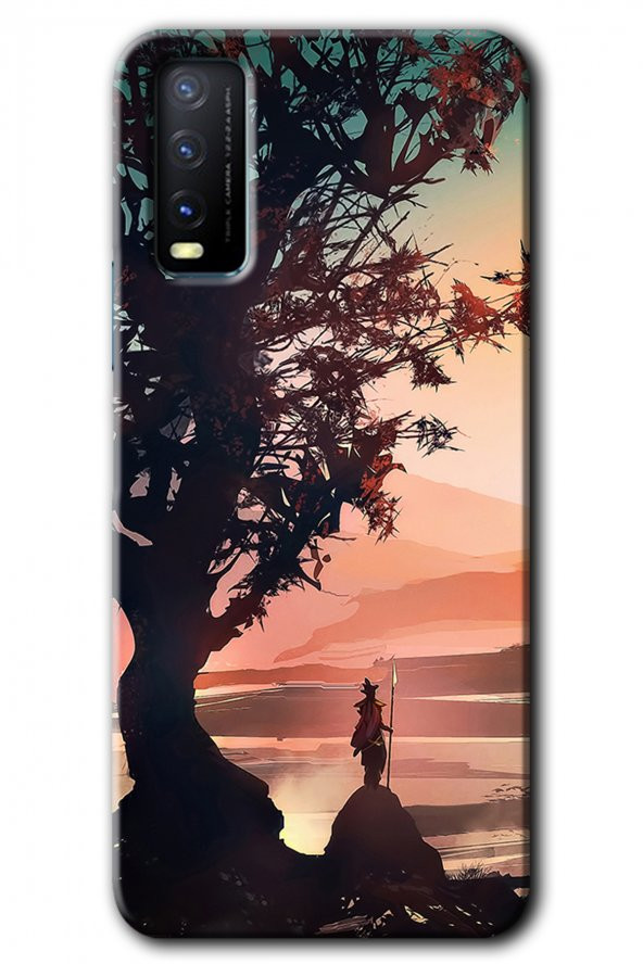 Vivo Y20s Kılıf HD Desen Baskılı Arka Kapak - Yalnız Savaşcı