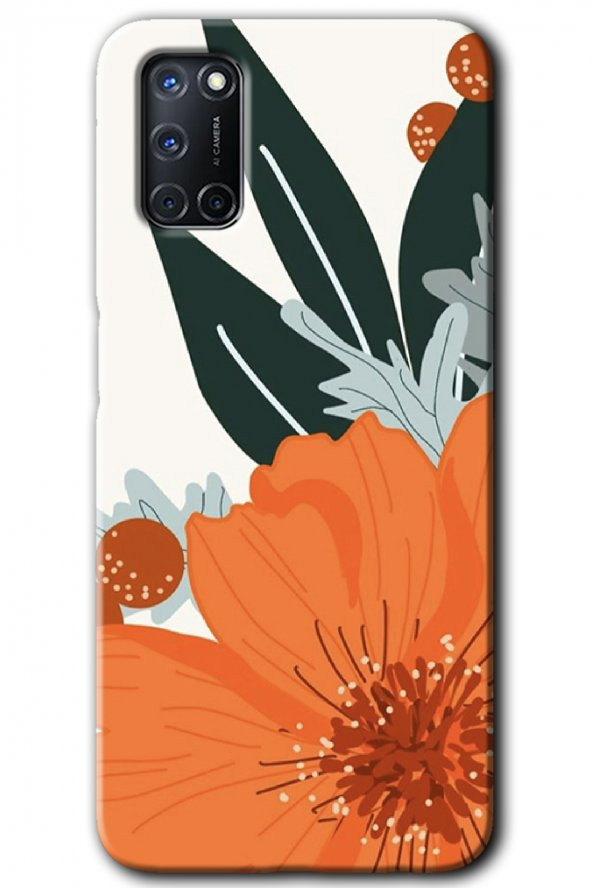 Oppo A52 Kılıf HD Desen Baskılı Arka Kapak - Portakal Çiçeği