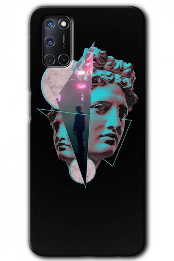 Oppo A52 Kılıf HD Desen Baskılı Arka Kapak - Heykel