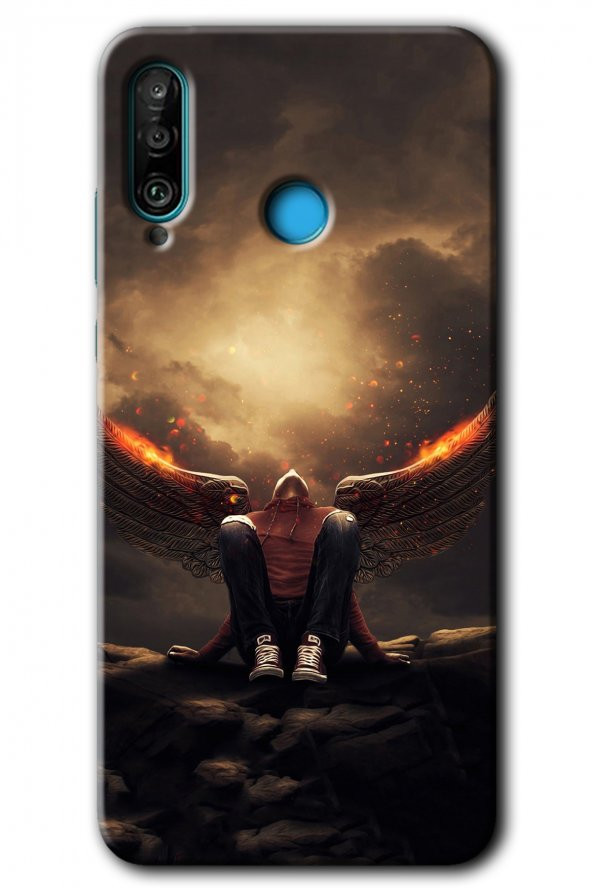 Huawei P30 Lite Kılıf HD Desen Baskılı Arka Kapak - Wings of Power