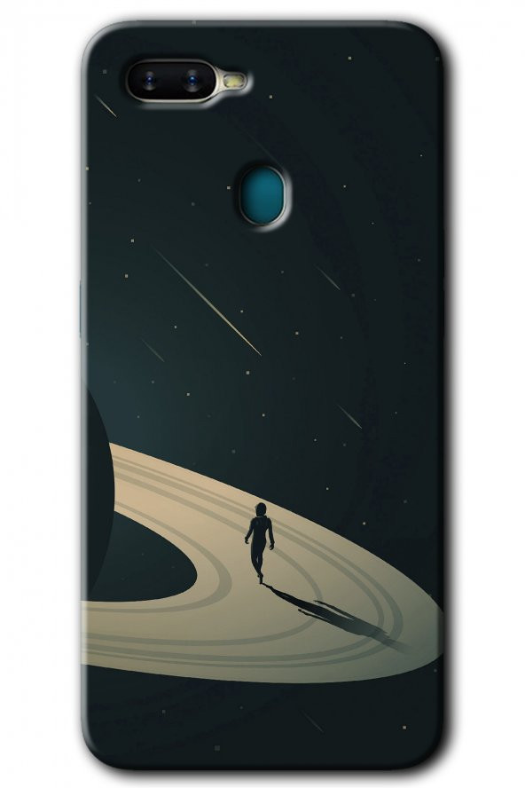 Oppo A12 Kılıf HD Desen Baskılı Arka Kapak - Space Planet