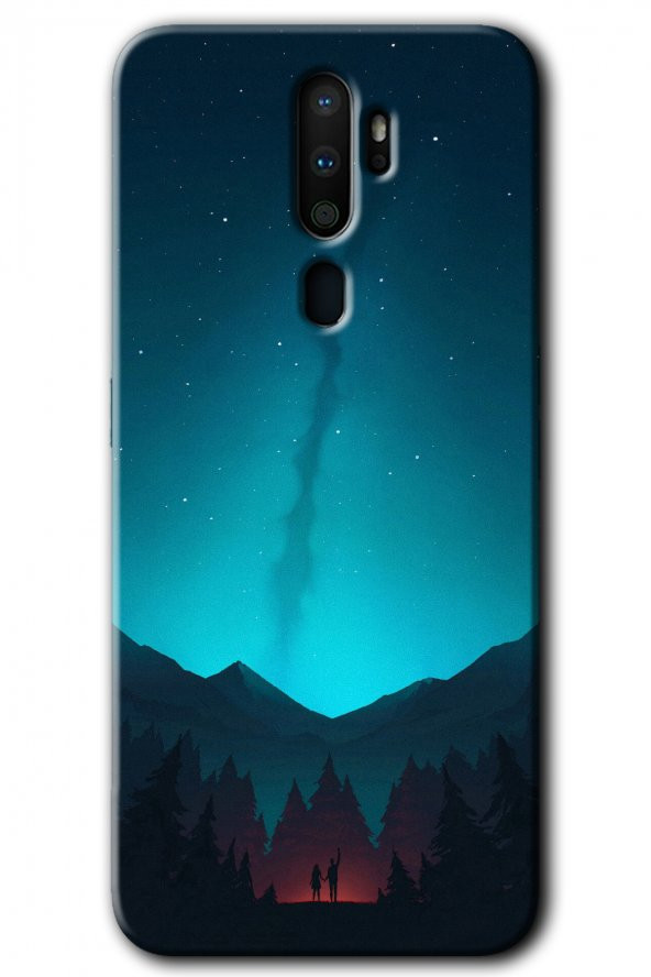 Oppo A9 2020 Kılıf HD Desen Baskılı Arka Kapak - Night Fores Mount