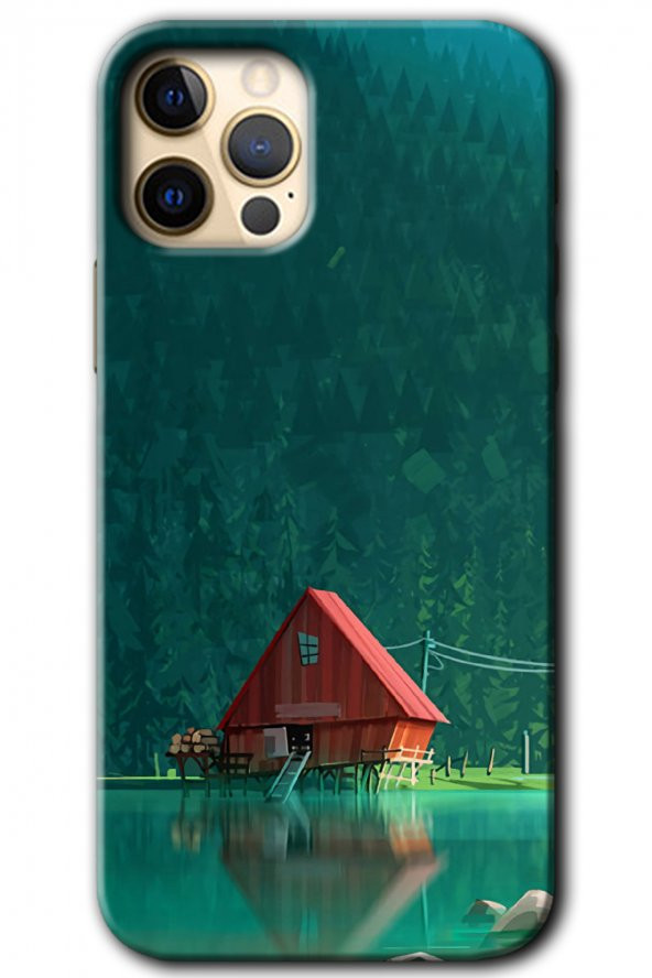 iPhone 11 Pro Kılıf HD Desen Baskılı Arka Kapak - House In Woods