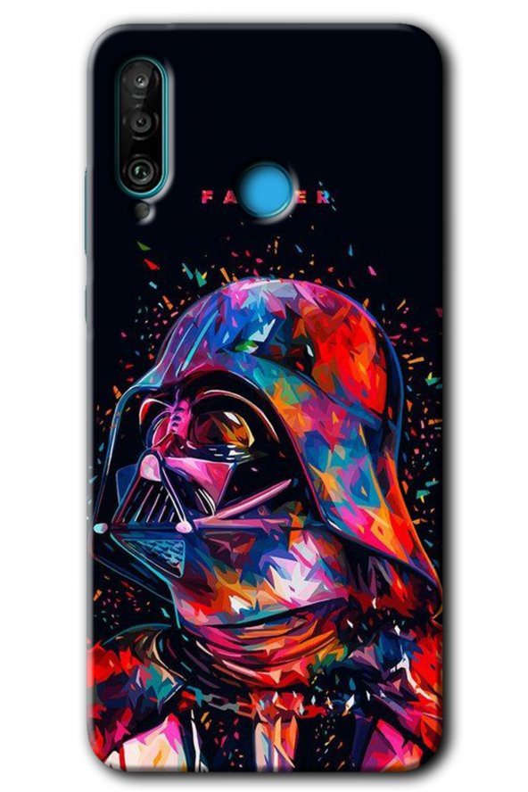 Huawei P30 Lite Kılıf HD Desen Baskılı Arka Kapak - Father Vader