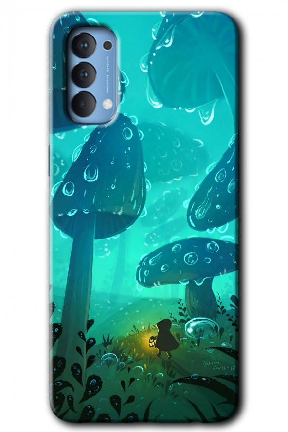 Oppo Reno 4 Kılıf HD Desen Baskılı Arka Kapak - Silhoutte Dropss - 1