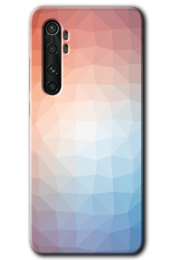 Xiaomi Mi Note 10 Lite Kılıf HD Desen Baskılı Arka Kapak - Polygon Graident 3 - 1