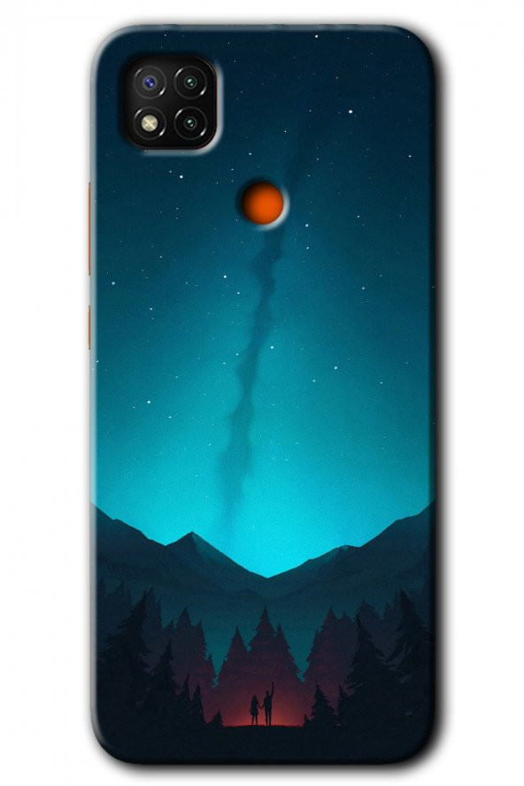 Redmi 9c Kılıf HD Desen Baskılı Arka Kapak - Night Fores Mount