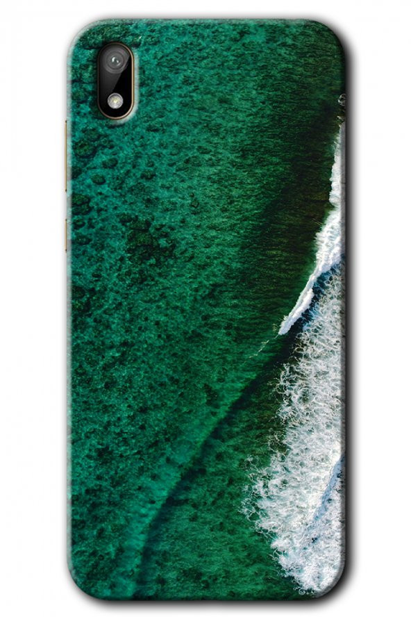 Huawei Y5 2019 Kılıf HD Desen Baskılı Arka Kapak - Yeşil Okyanus