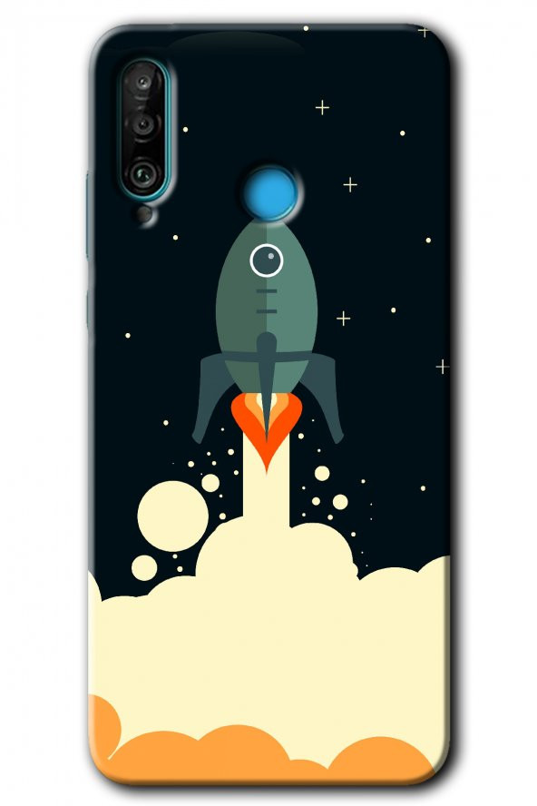 Huawei P30 Lite Kılıf HD Desen Baskılı Arka Kapak - Space Smoke