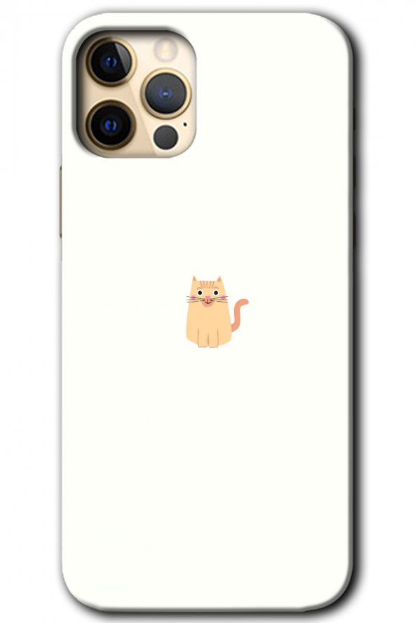 iPhone 12 Pro Max Kılıf HD Desen Baskılı Arka Kapak - Cat Minimalism