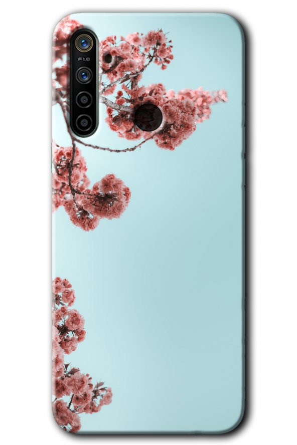 Realme 6i Kılıf HD Desen Baskılı Arka Kapak - Japon Çiçeği