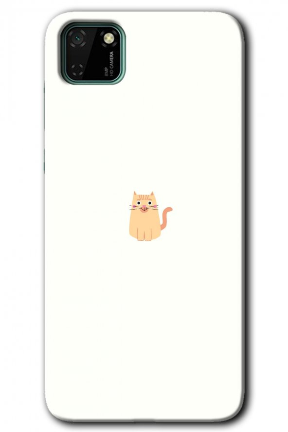 Huawei Y5P Kılıf HD Desen Baskılı Arka Kapak - Cat Minimalism