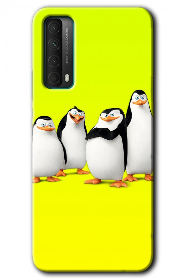Huawei P Smart 2021 Kılıf HD Desen Baskılı Arka Kapak - Penguenler