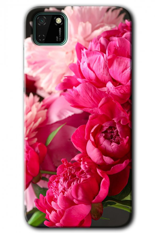 Huawei Y5P Kılıf HD Desen Baskılı Arka Kapak - Kırmızı Beyaz Gül