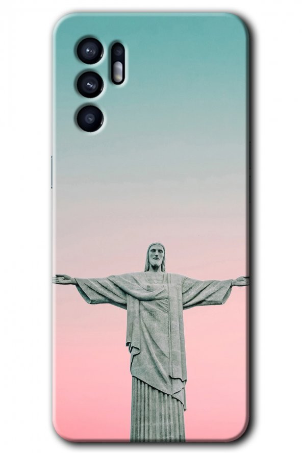 Oppo Reno 6 Kılıf HD Desen Baskılı Arka Kapak - Rio - 1