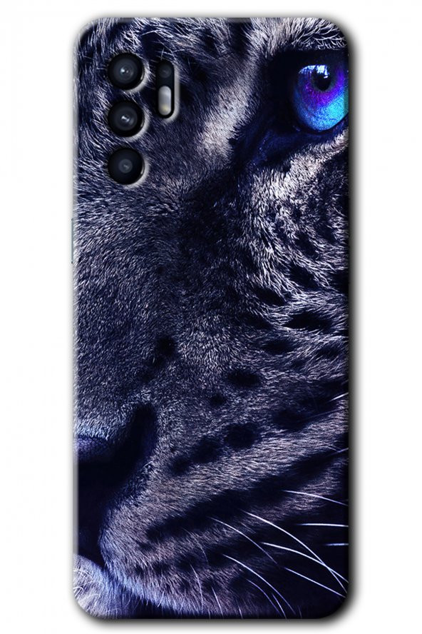 Oppo Reno 6 Kılıf HD Desen Baskılı Arka Kapak - Kaplan - 1