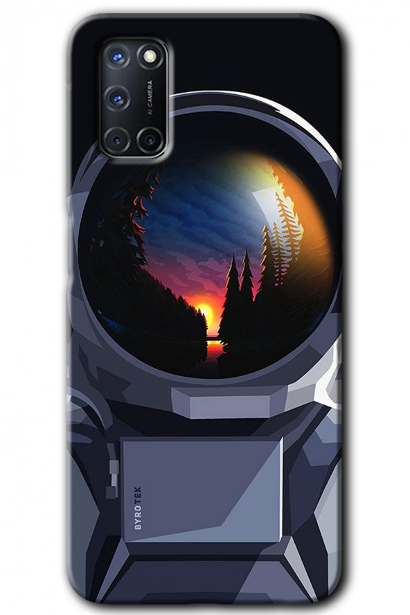 Oppo A52 Kılıf HD Desen Baskılı Arka Kapak - Astronot